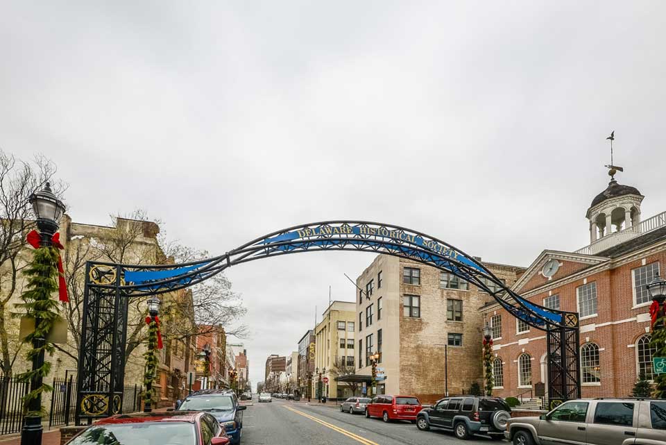 Delaware Historical Society archway in Wilmington, DE