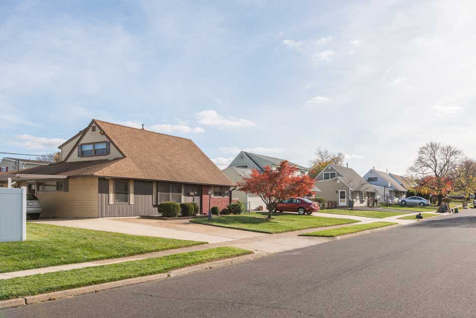 Split level houses in Levittown, PA