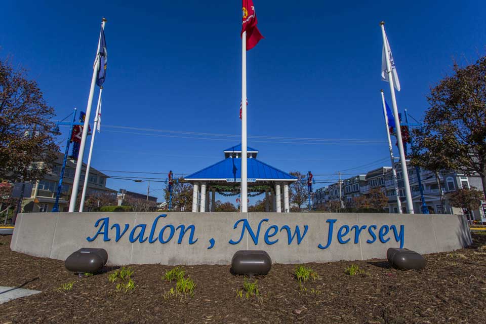 Avalon, New Jersey sign in Avalon, NJ