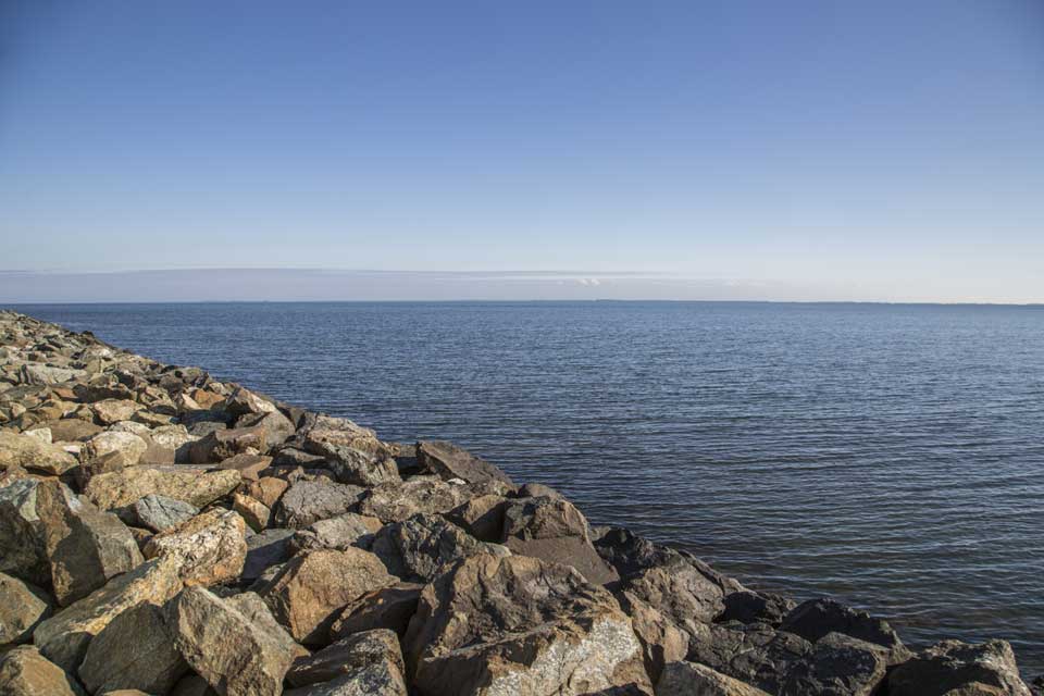 usa maryland chesapeake beach north beach outdoor sea Rocks and ocean in Dunkirk, MD