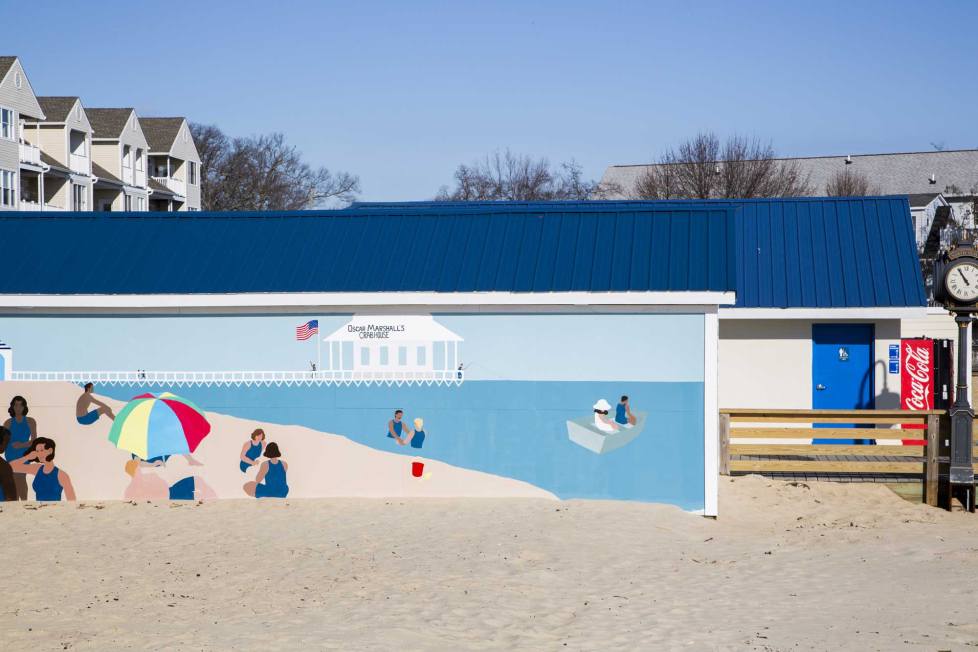 Mural on beach in Dunkirk, MD
