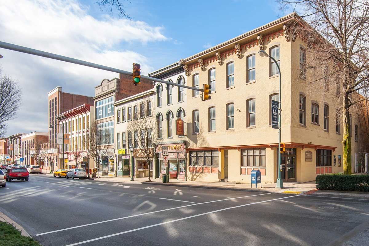 Downtown businesses in Chambersburg, PA