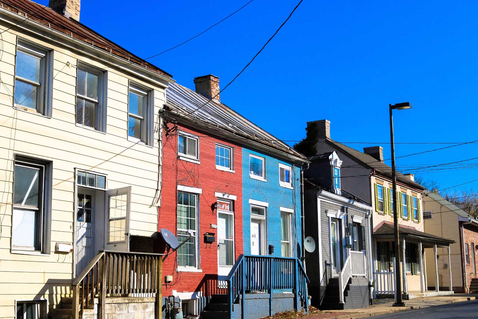 Row houses in Frederick, MD