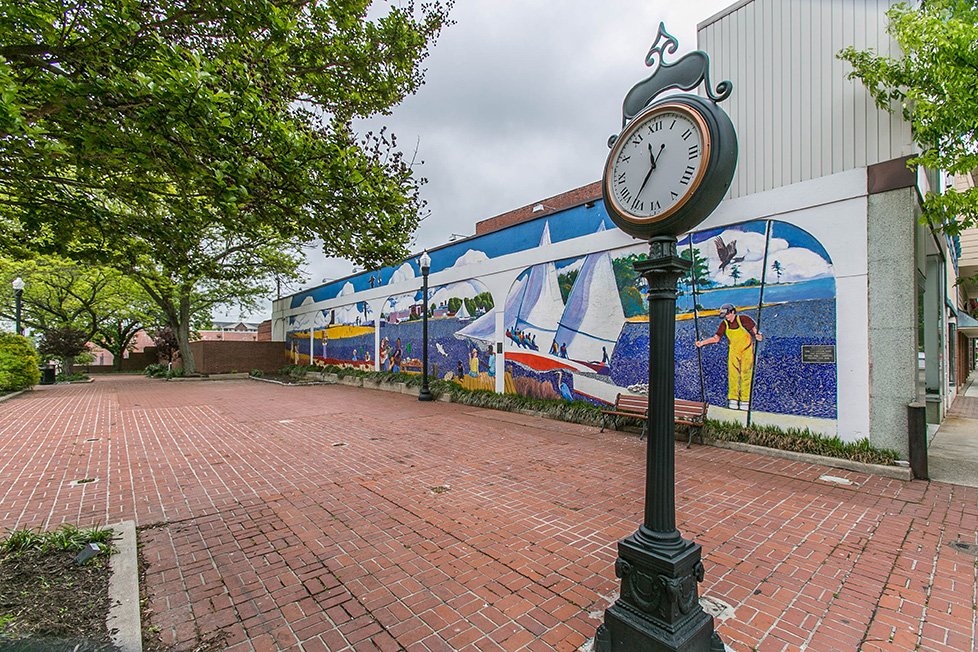 mural and clock in cambridge md