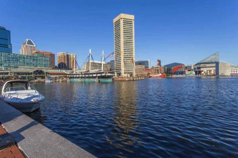 Buildings surrounding the Inner Harbor, Baltimore, MD
