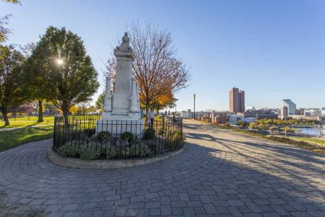 Monument in park in Federal Hill, Baltimore, MD