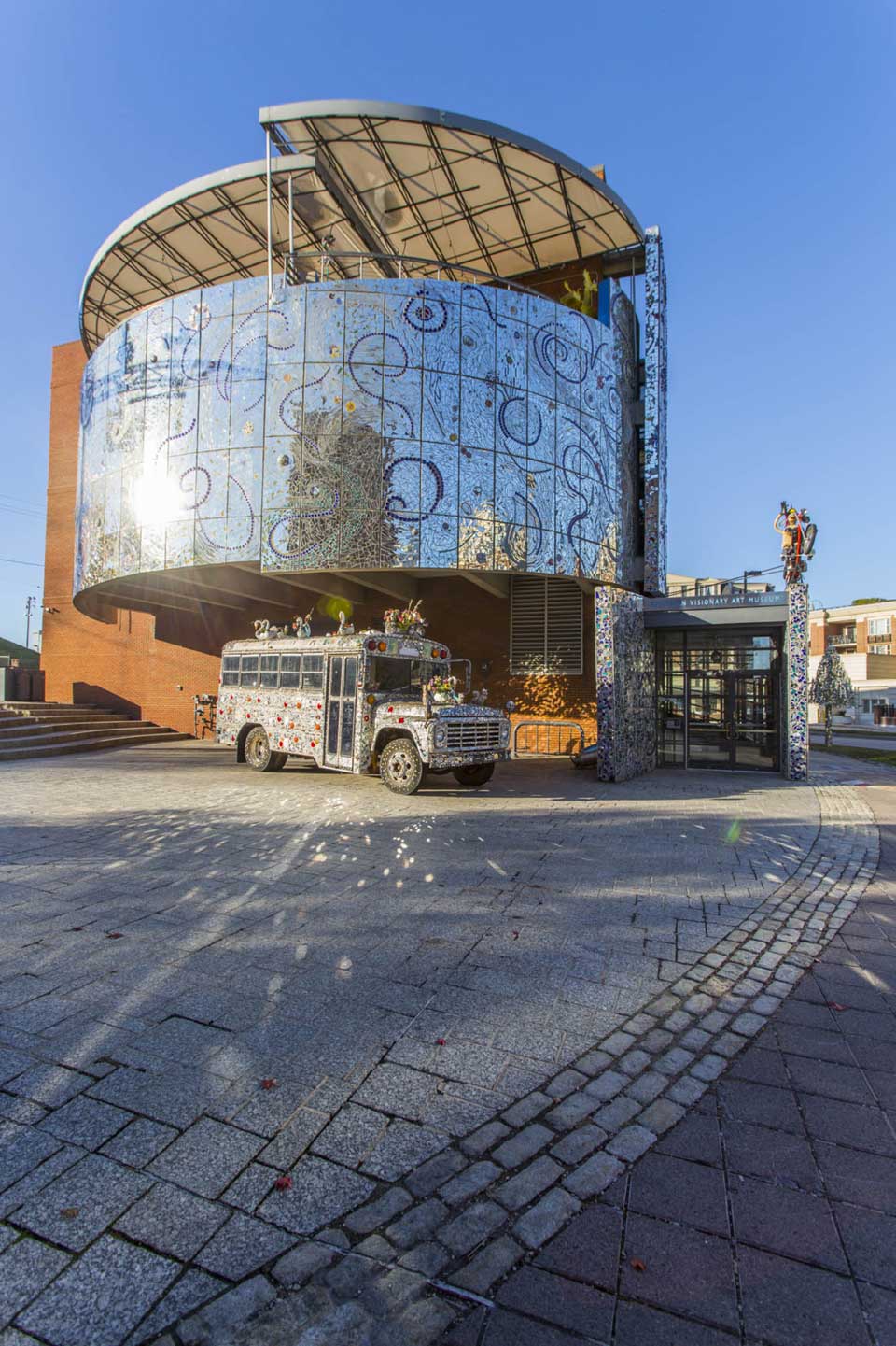 American Visionary Art Museum and bus in Federal Hill, Baltimore, MD