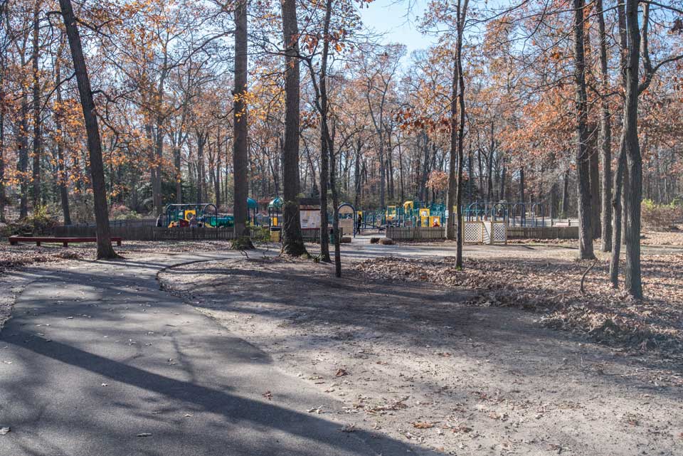 Playground in woods in Pasadena, MD