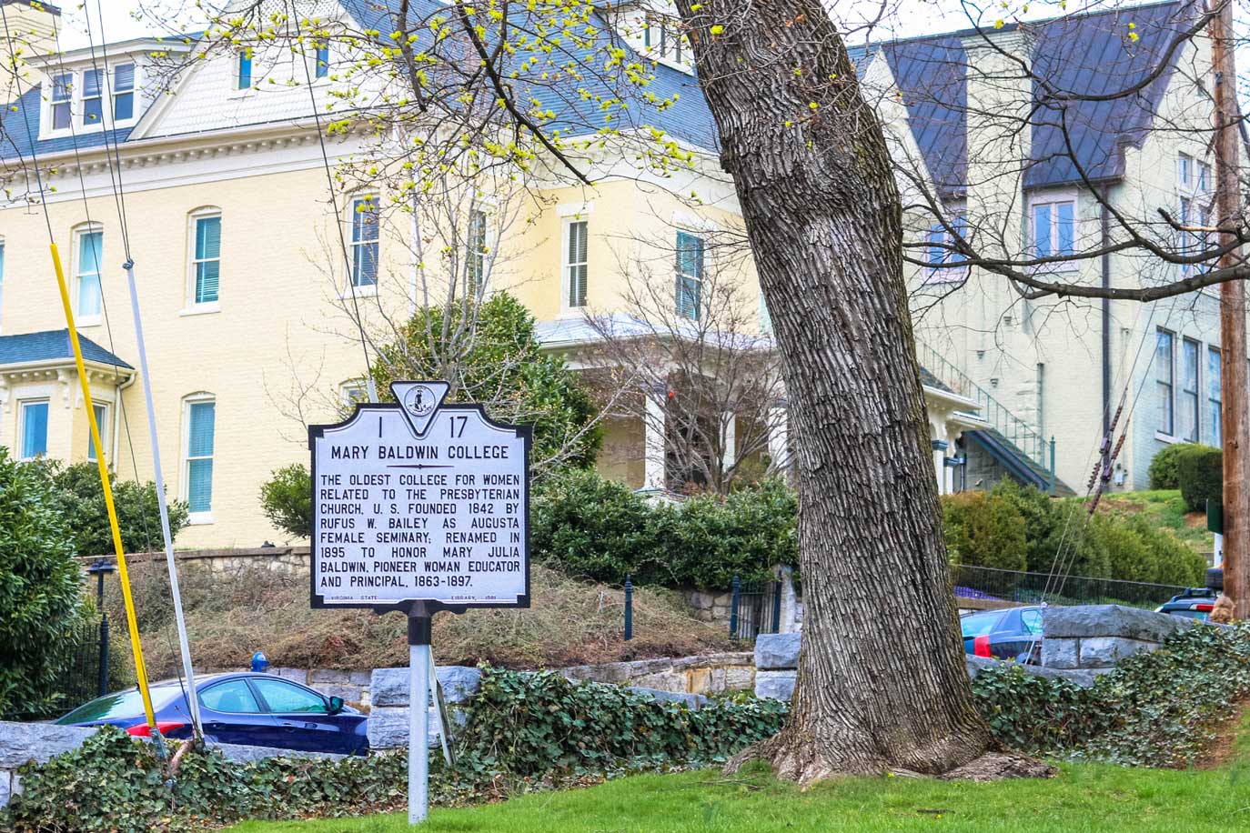 Mary Baldwin historical marker in Staunton, VA
