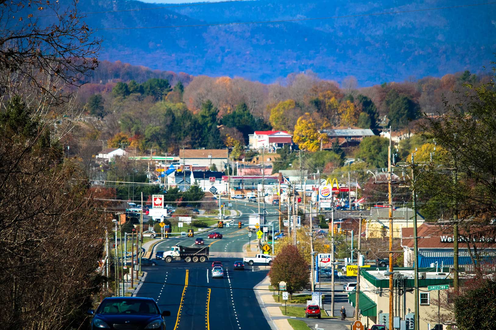 View of the city of Front Royal, VA