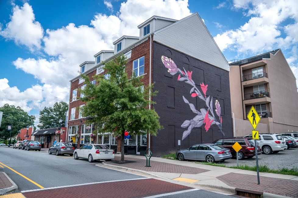 flower mural downtown greensboro nc