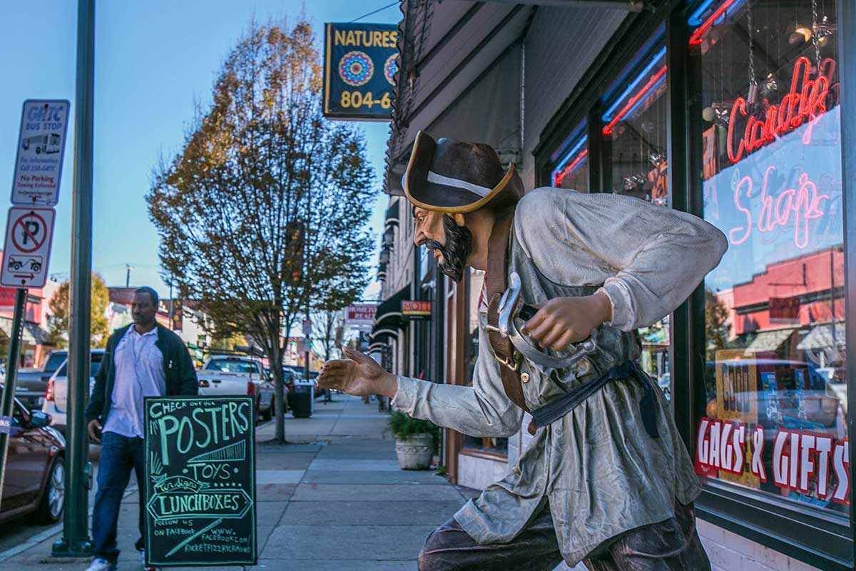 Pirate statue in Carytown, Richmond, VA