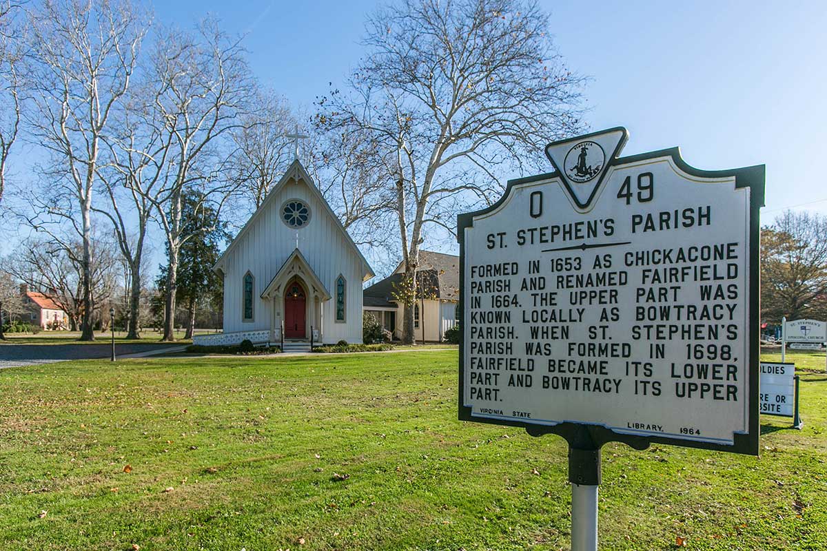 St Stephen's Parish historical marker in Heathsville, VA