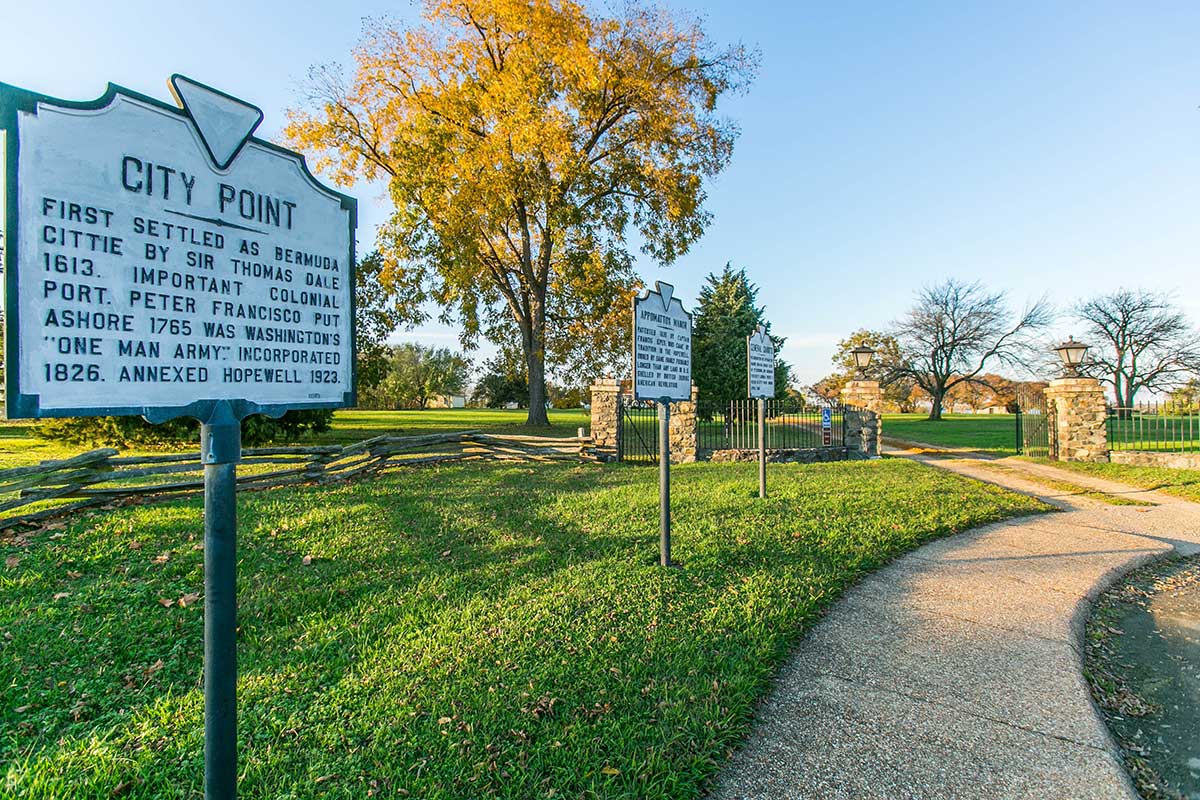 City Point historical markers in Hopewell, VA