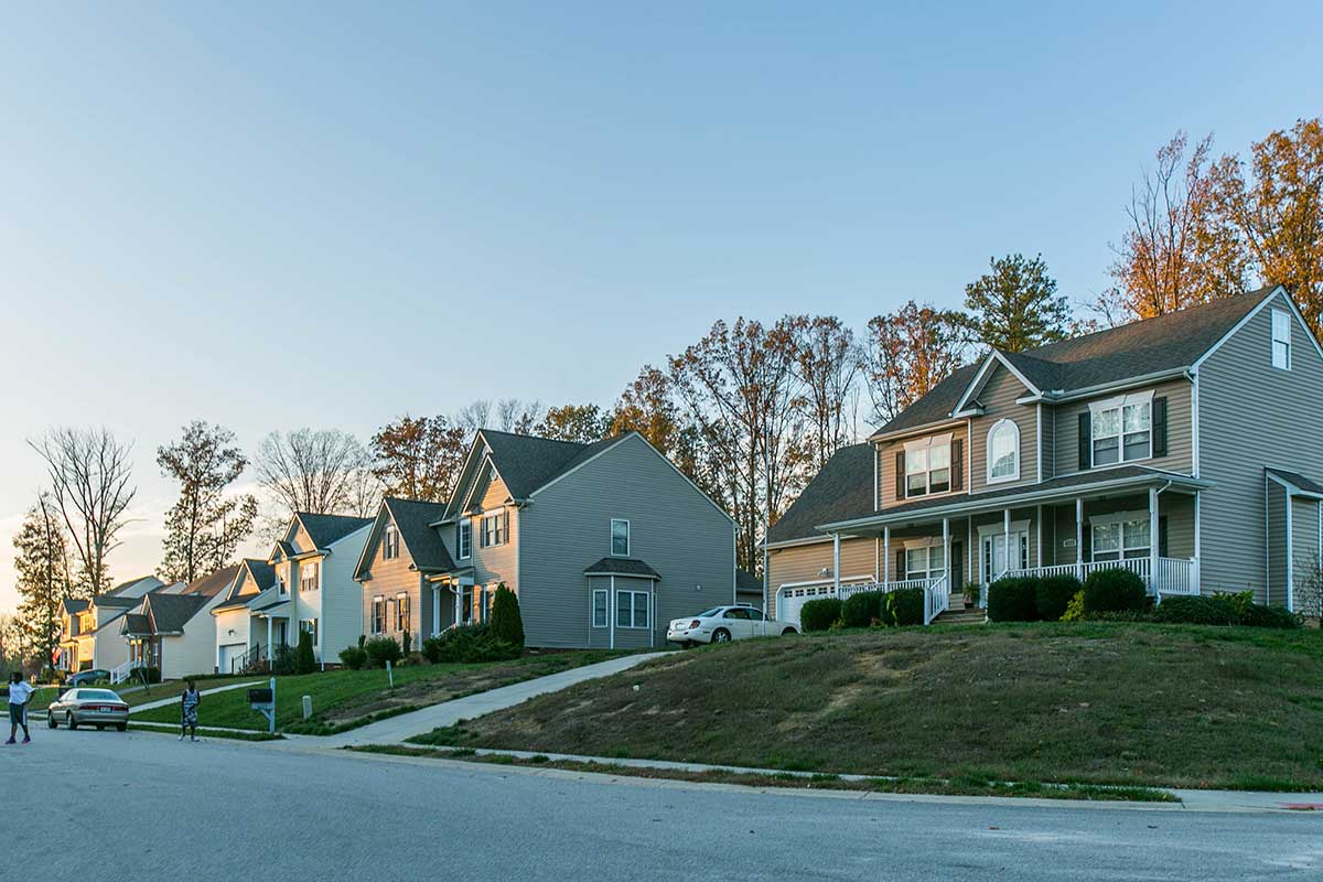 Residential neighborhood in Hopewell, VA