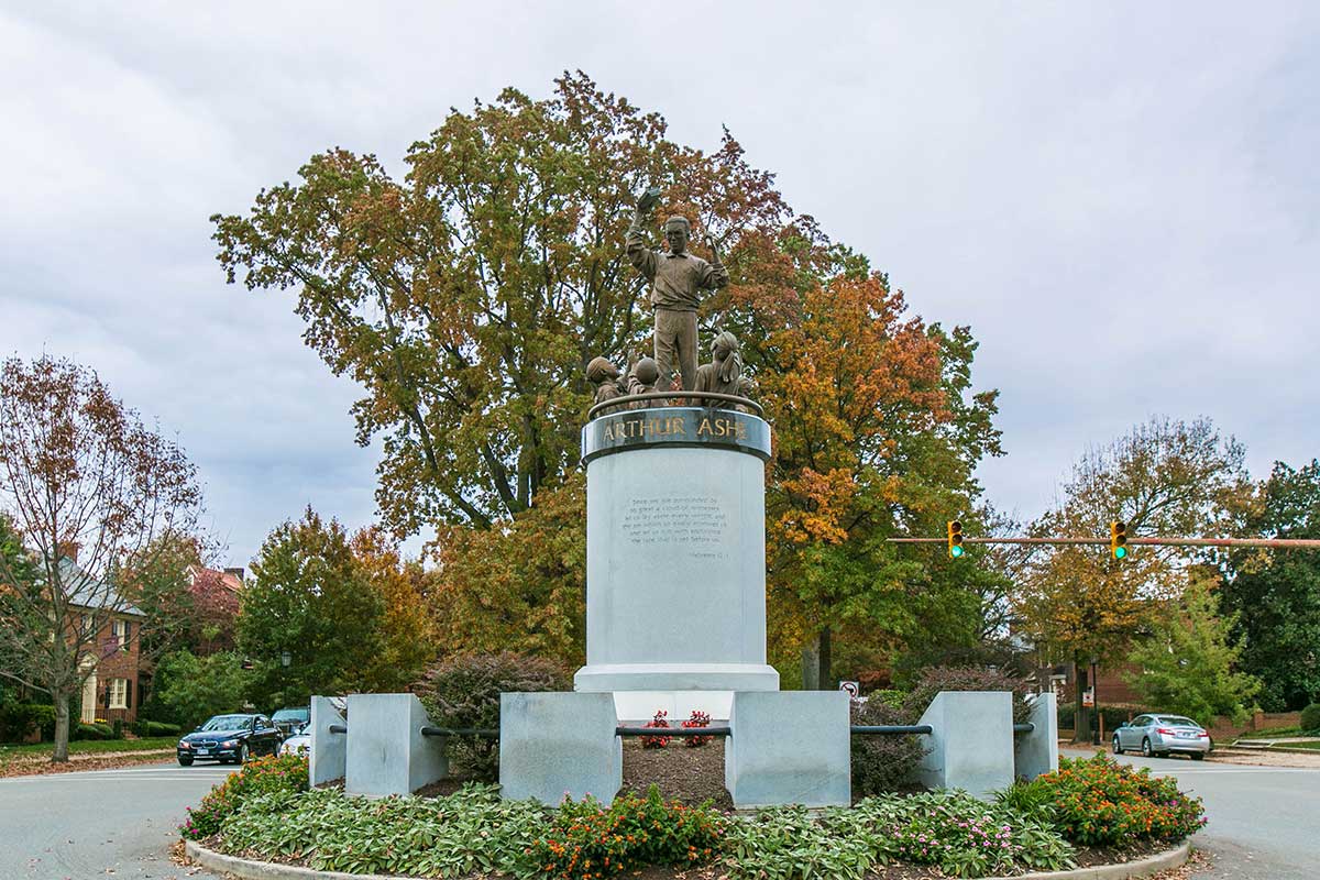 Arthur Ashe Statue in Museum District, Richmond, VA