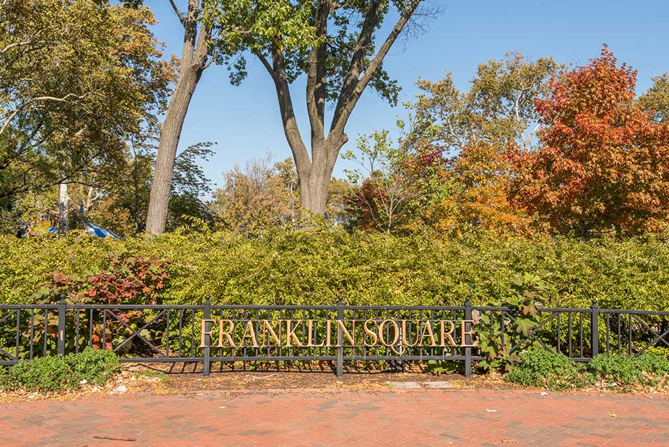 Franklin Square sign in Philadelphia, PA