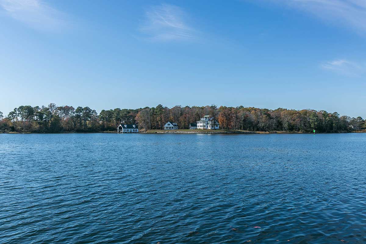 View of the water in Reedville, VA