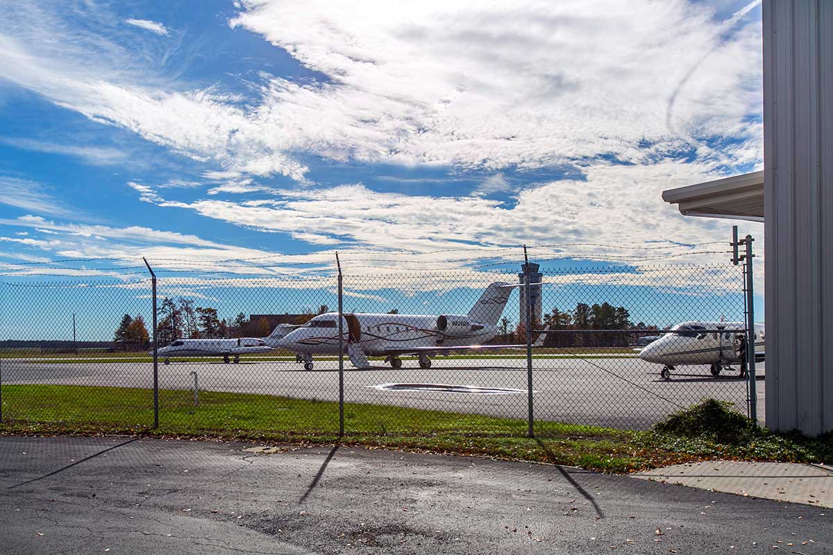 Planes at the Richmond airport in Sandston, VA