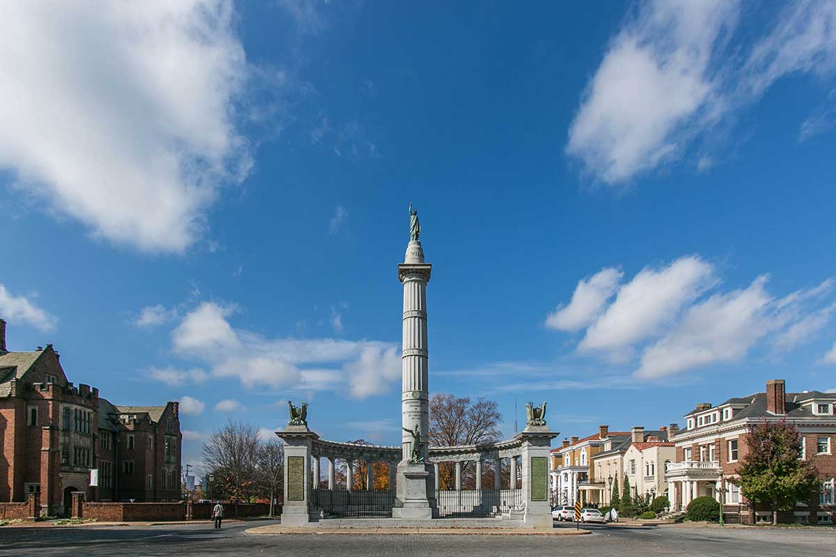 Jefferson Davis Monument in The Fan District, Richmond, VA