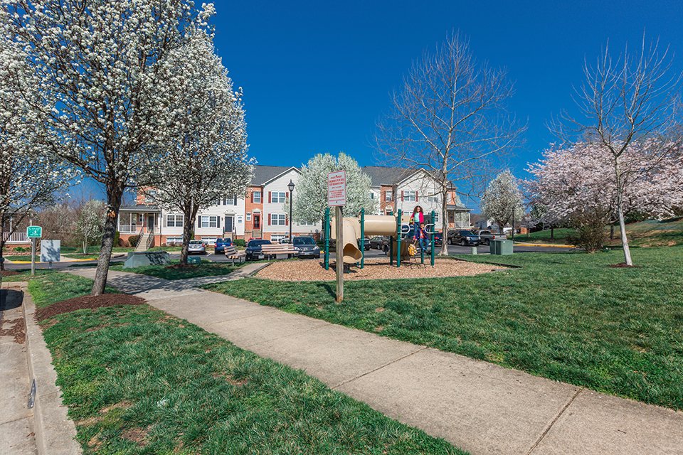Playground and townhouses in Prince Frederick, MD
