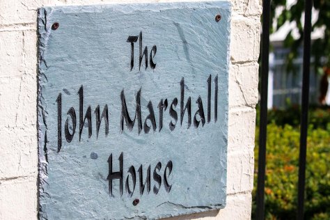 The John Marshall House sign in Capitol Hill, Washington, DC
