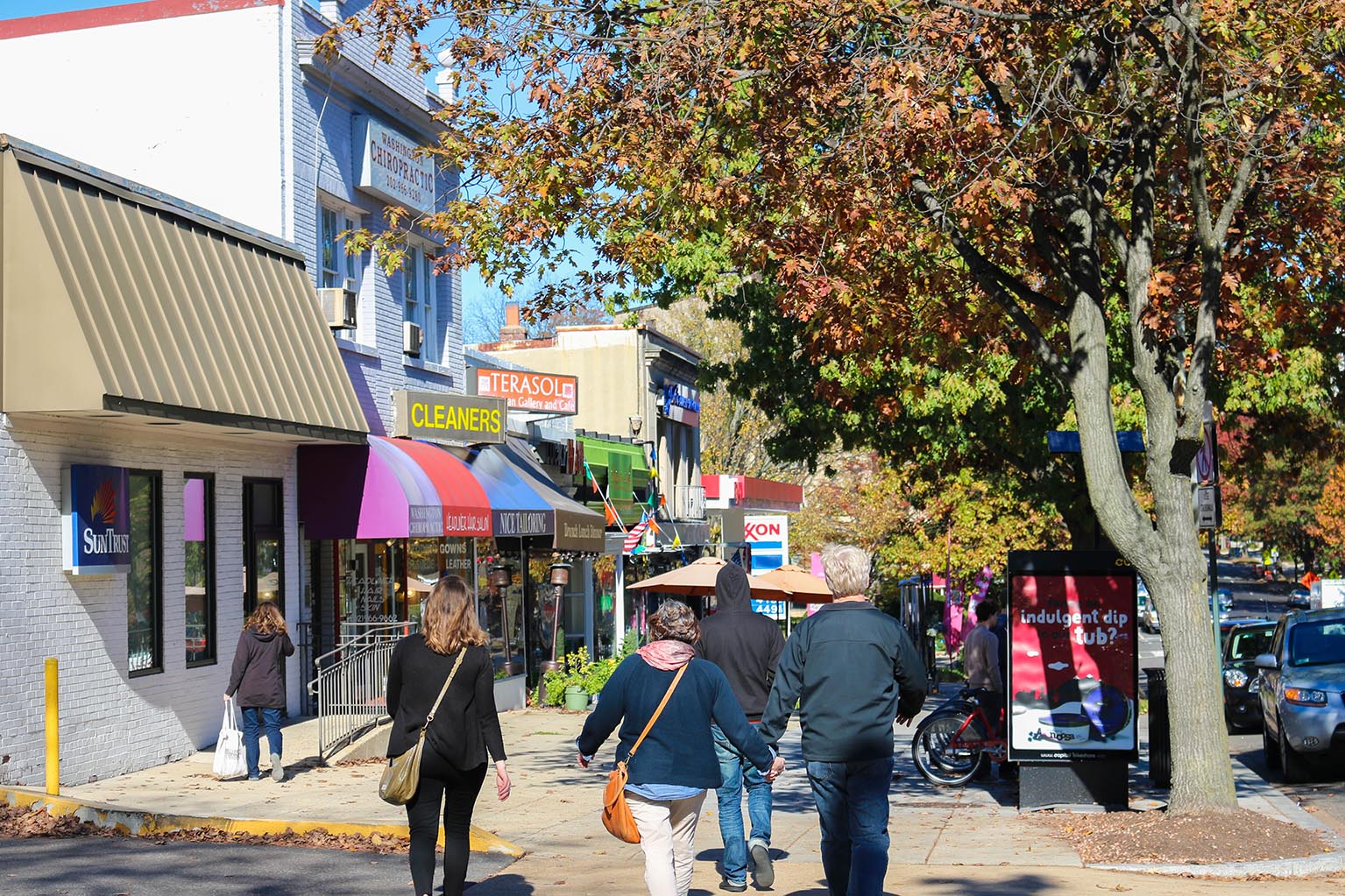 People shopping in Chevy Chase, Washington, DC
